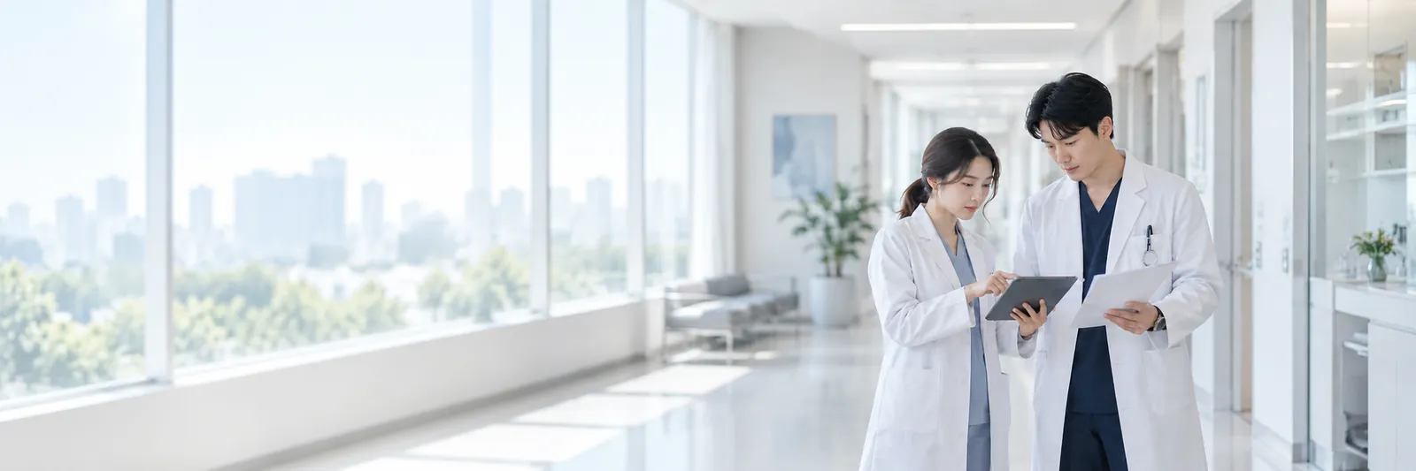 의사가 환자의 증상과 질환을 해결하기 위해서 노력하는 모습 - 위닥스