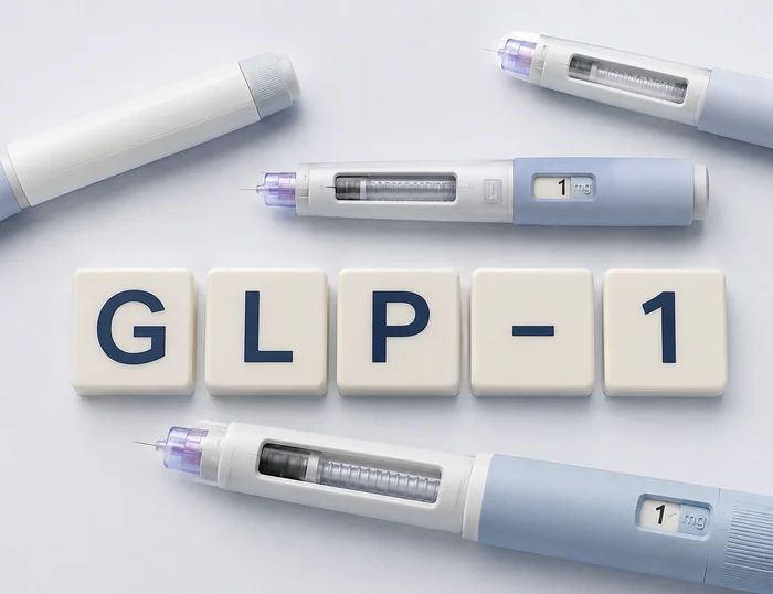 GLP-1과 GIP 호르몬의 작용 차이를 나타내는 그래프