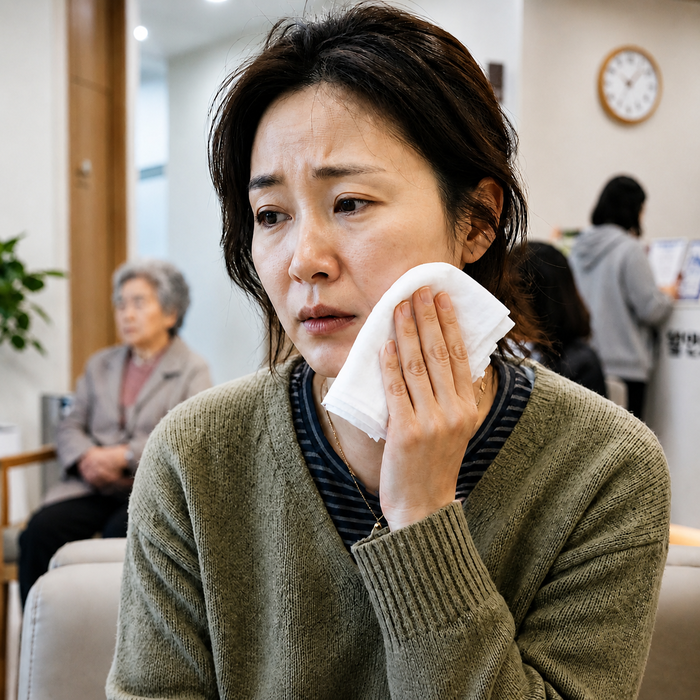 얼굴 상처 부위의 피부와 조직 구조를 설명하는 이미지