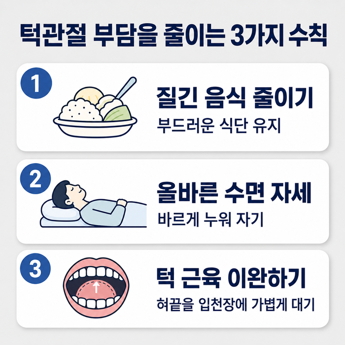 턱관절 관리와 생활 습관 변화에 대한 안내 이미지