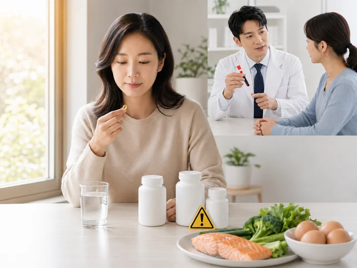 비타민D 과다 보충의 위험성을 알리는 이미지