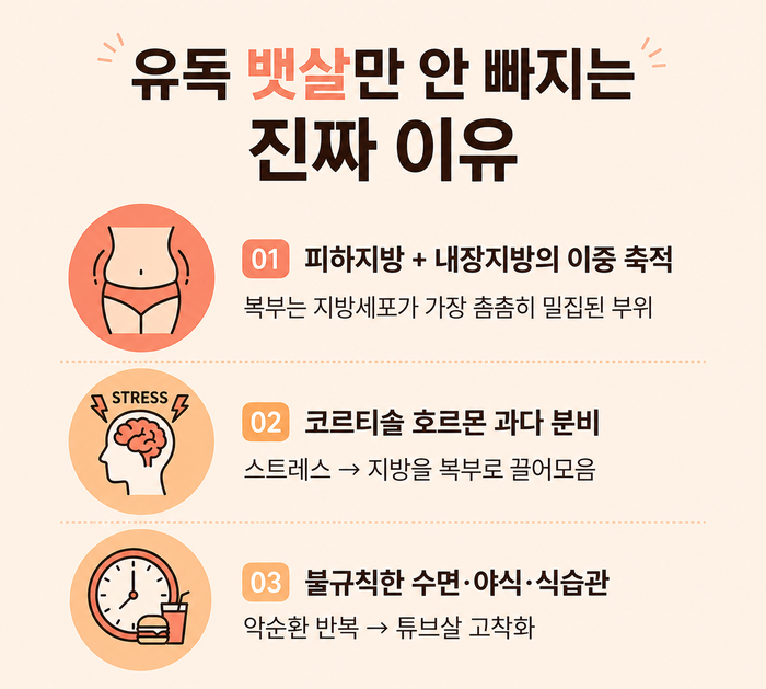 스트레스와 수면 부족이 식욕에 미치는 영향 설명 그림