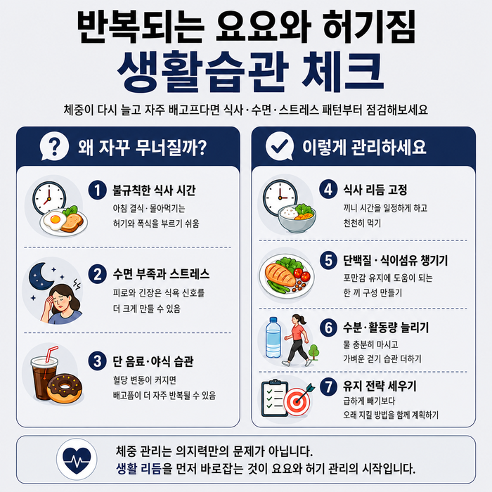 비만주사 사용 전후 주의사항과 관리 전략을 설명하는 인포그래픽