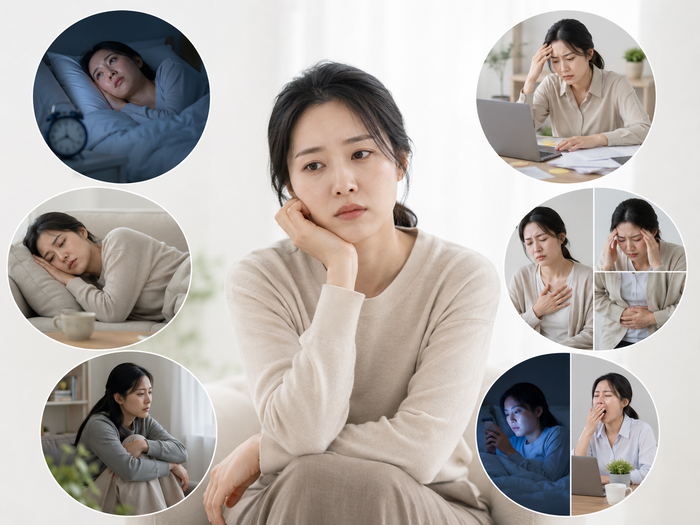 정신과 검사와 상담 과정을 상징하는 일러스트