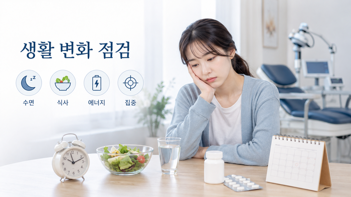 우울증 생활 체크리스트와 증상 평가를 안내하는 이미지