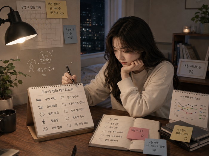 조울증 우울기와 무기력 증상을 표현한 그림
