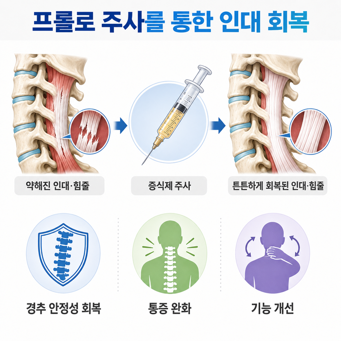 목디스크 증상과 신경 자극 관련 이미지를 설명