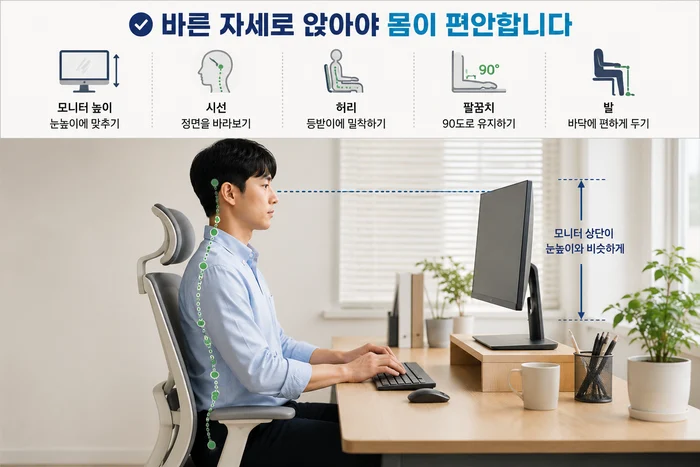 목 건강과 생활습관 관리 중요성 이미지