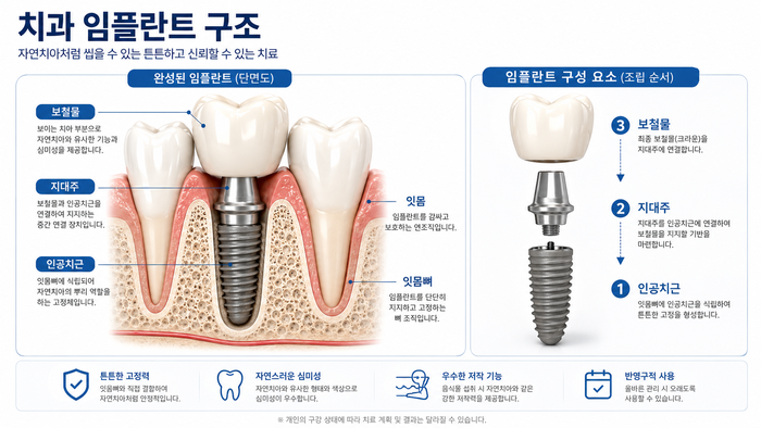 치아 상실 체크리스트와 구강 변화 신호를 보여주는 이미지