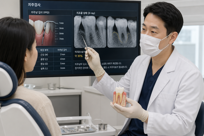 잇몸 상태 확인과 관련된 치과 진료 이미지