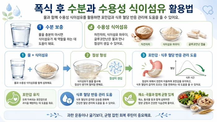수분과 식이섬유 활용법을 안내하는 이미지