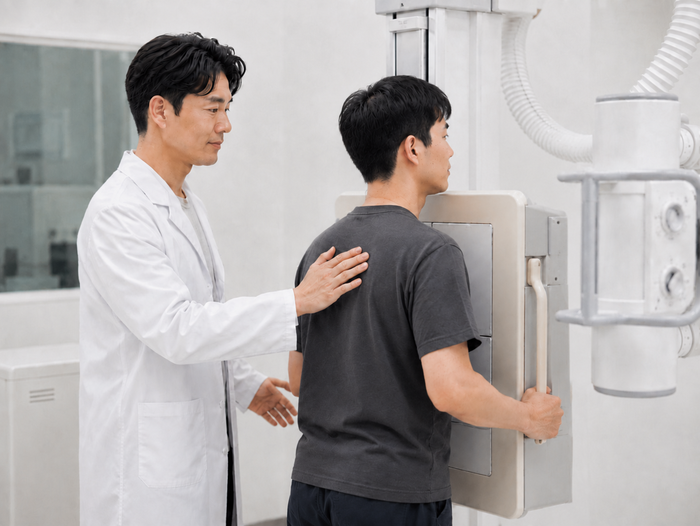 의사와 건강검진 상담을 하는 모습