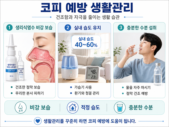 코피 예방을 위한 생활관리 방법 안내 이미지