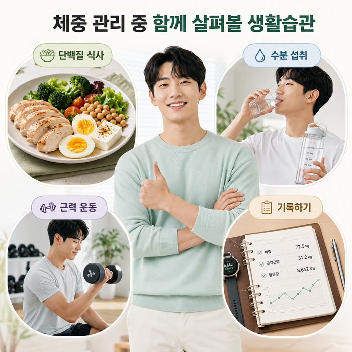 마운자로 사용 중 영양 및 근육 관리 안내 이미지