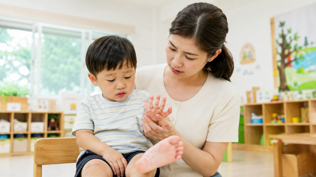 수족구병 유행 계속된다…아이 물집 남았다면 어린이집 등원은 언제