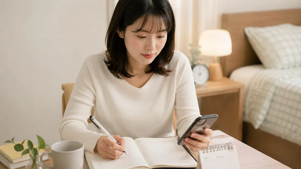 수면과 활동량 기록을 통해 생활 패턴 변화를 살펴보는 예시