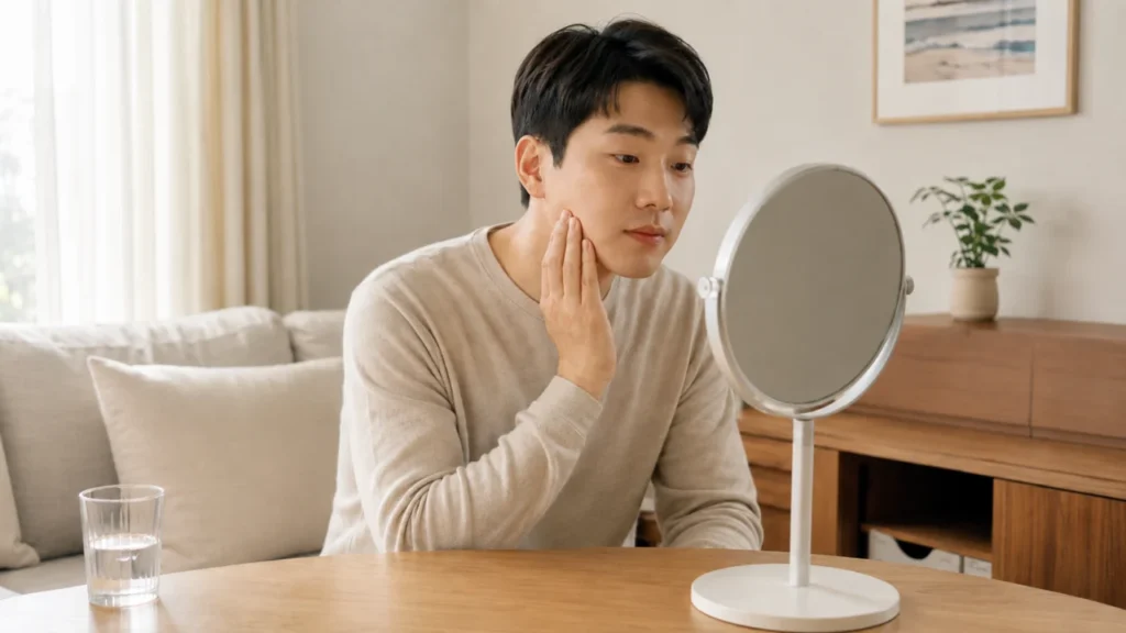 임플란트 수술 후 붓기와 통증의 변화를 확인하는 과정