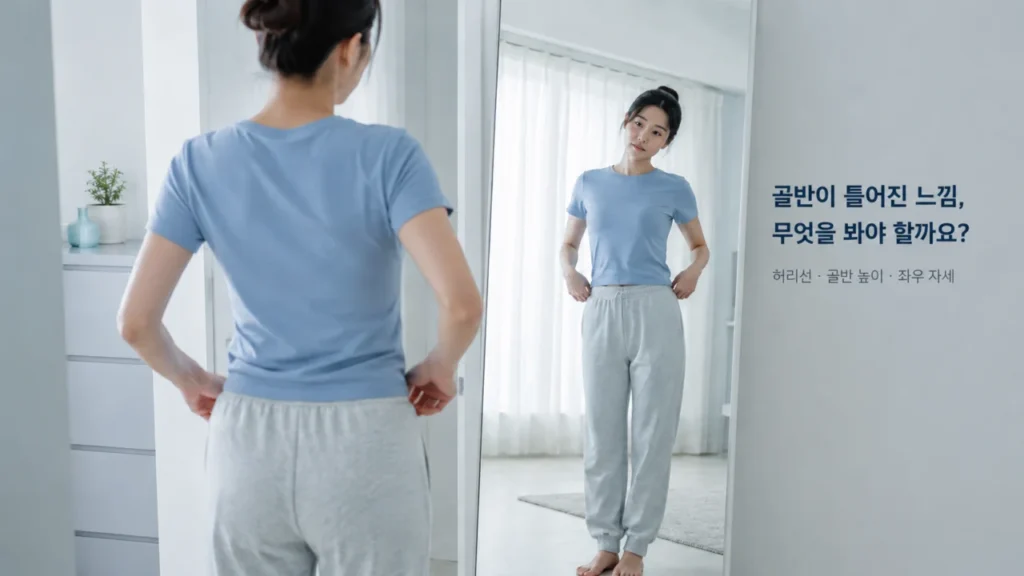 골반 비대칭과 허리 통증에 대한 이해를 돕는 AI 생성 이미지