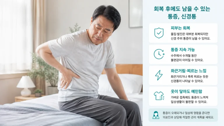 [대상포진, 증상부터 치료와 회복까지 2편] 대상포진 후 신경통은 왜 생길까요? 통증이 오래가는 이유와 회복 과정