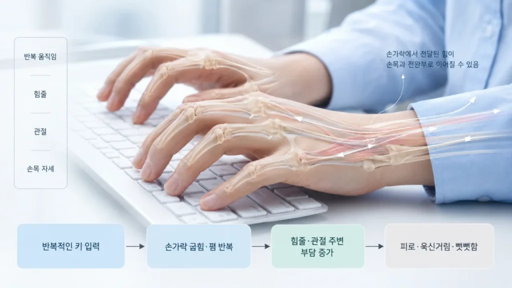 typing-finger-tendon-joint-mechanism