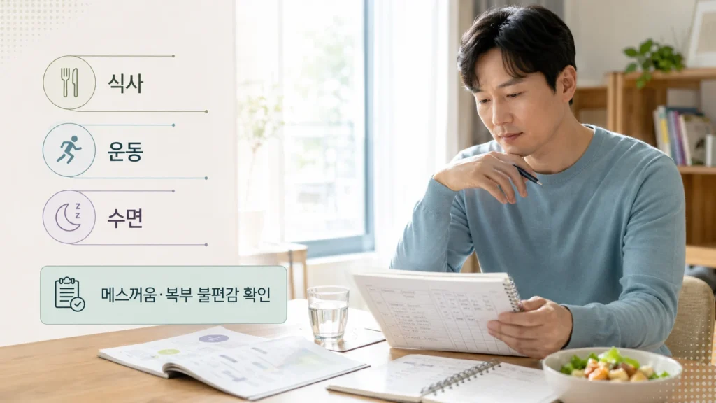 위고비 사용 전후 생활습관과 부작용 점검 인포그래픽
