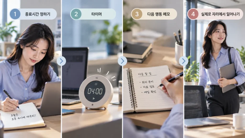 ADHD 과집중에서 주의 전환을 돕는 도구와 방법을 설명하는 그림