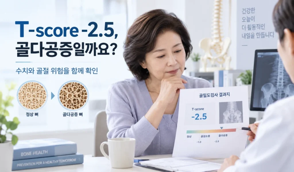 골밀도 T-score -2.5라면 골다공증인가요? 치료 시작 기준 알아보기