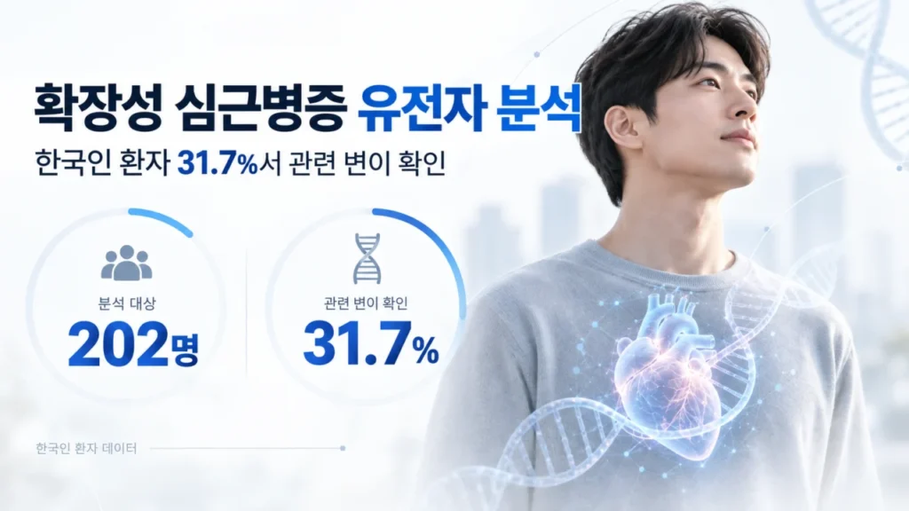 확장성 심근병증 유전자 분석…한국인 환자 31.7%서 관련 변이 확인