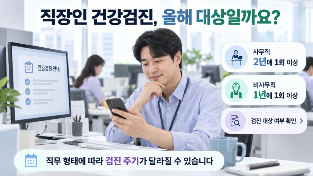 [건강검진·치매검사·골밀도검사 2편] 직장인 건강검진 대상자는 누구일까요? 사무직·비사무직 검진 주기