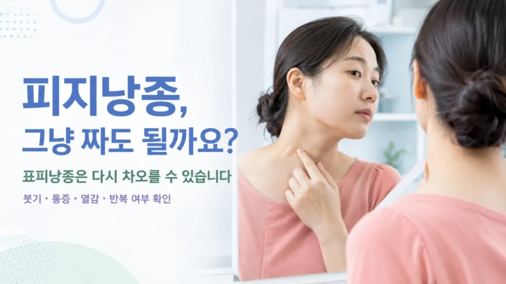 피지낭종, 그냥 짜도 될까? 재발이 반복되는 이유