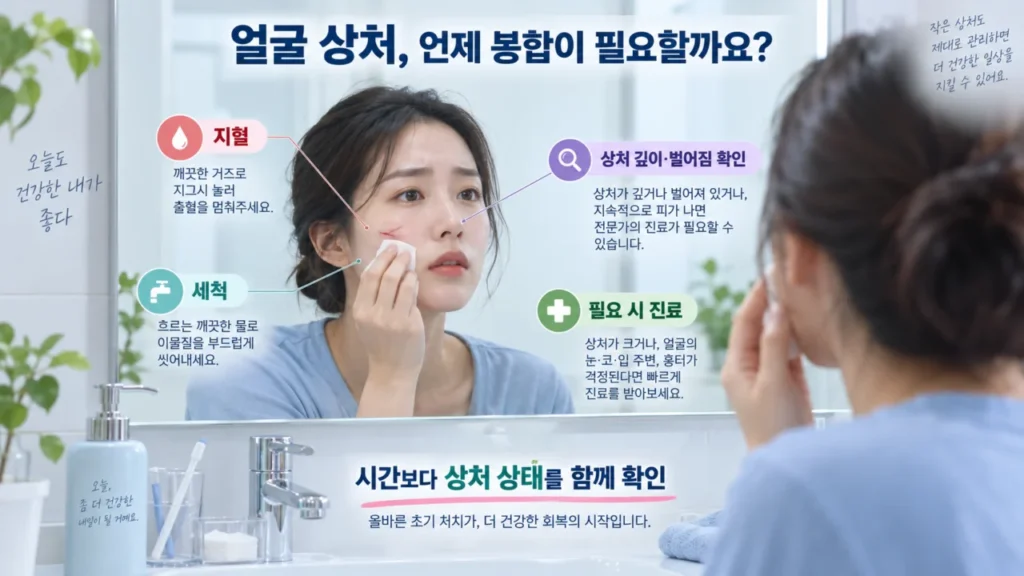 얼굴상처 봉합, 언제 해야 할까요? 흉터연고·흉터레이저 전 확인할 점
