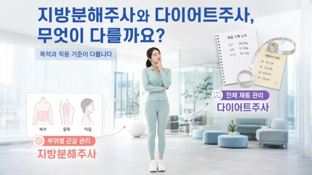 [지방분해주사와 군살관리 3편] 지방분해주사와 다이어트주사는 어떻게 다를까요?