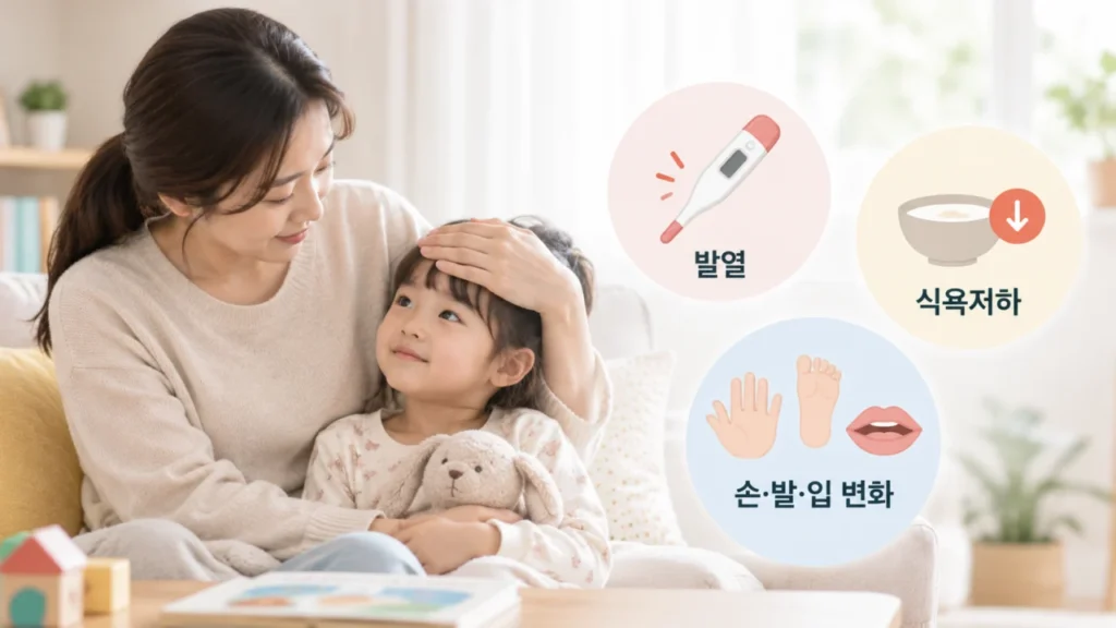 [우리 아이에게 흔한 질환 2편] 수족구병 초기 증상은? 발열부터 손·발·입 발진까지