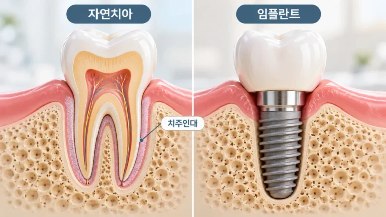 임플란트 후 씹는 느낌이 다른 이유는? 자연치아와 차이