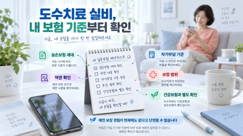 도수치료 실비보험 확인 체크리스트를 보여주는 이미지