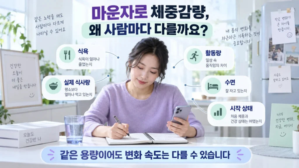[마운자로처방과 원리 2편] 마운자로체중감량이 다른 이유는? 식욕·생활패턴 확인