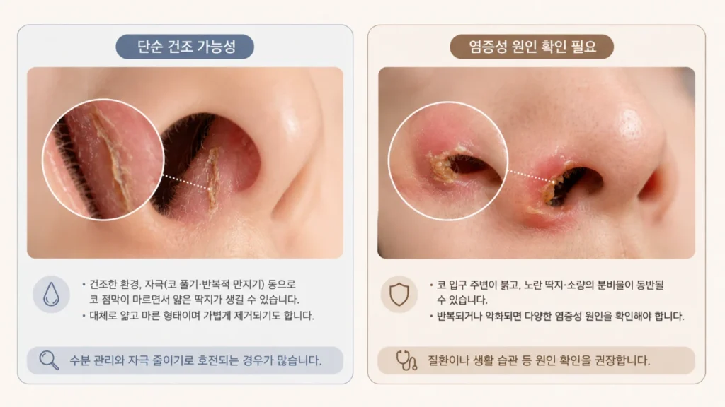 [코가 이상해요 1편] 코딱지는 왜 생길까? 노란 딱지 원인과 병원 가야 하는 경우