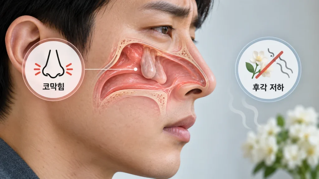 코막힘이 오래가고 냄새를 잘 못 맡는다면? 비용종 증상과 치료 방법