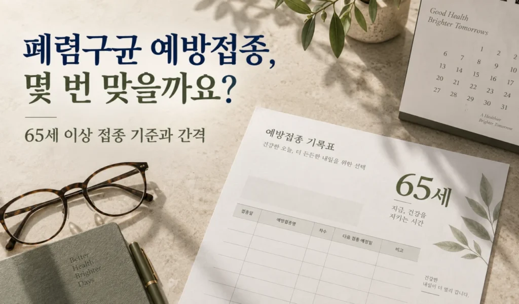 [성인 예방접종 3편] 폐렴구균 예방접종은 몇 번 맞을까요? 65세 이상 접종 기준과 간격