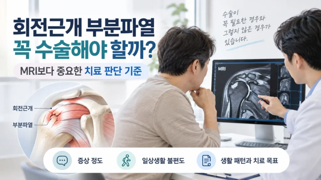 [어깨 검사와 치료 2편] 회전근개 부분파열, 꼭 수술해야 할까? 치료 기준