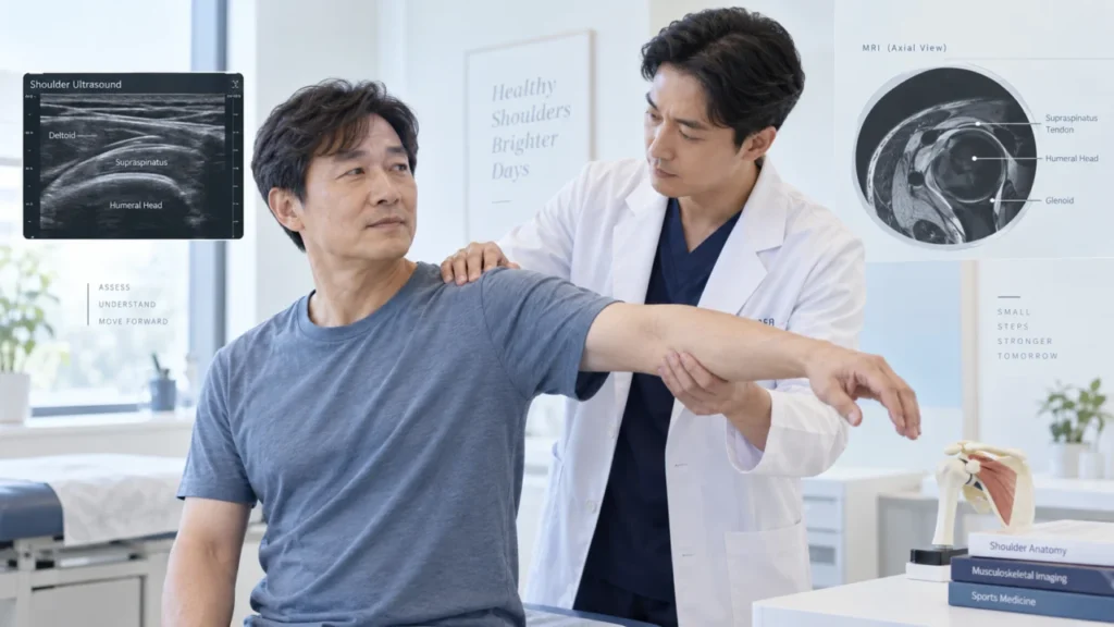 [어깨 검사와 치료 1편] 어깨 초음파와 MRI는 무엇이 다를까? 힘줄 손상 검사 차이