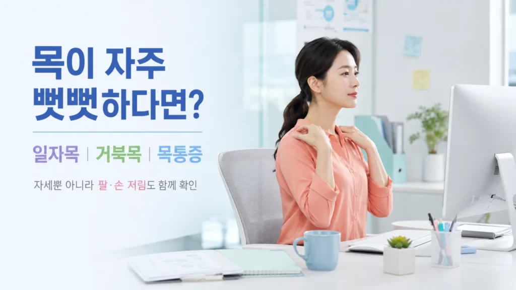 [목통증 원인과 목디스크 1편] 일자목 증상은? 거북목과 목통증 원인