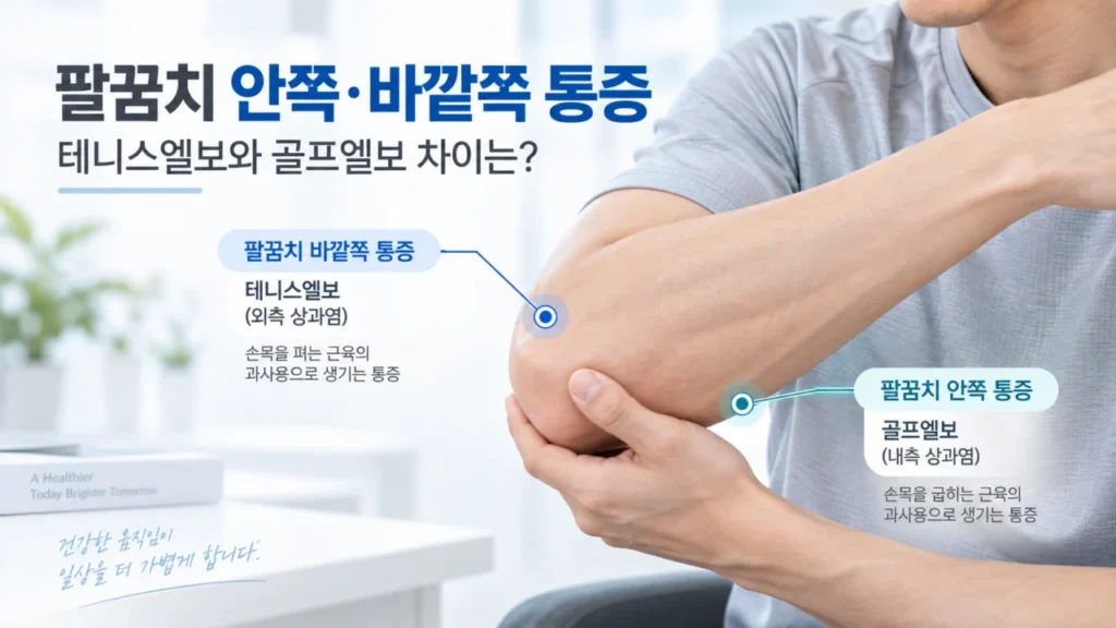 [팔꿈치 통증 1편] 팔꿈치 안쪽·바깥쪽 통증, 테니스엘보와 골프엘보 차이는?