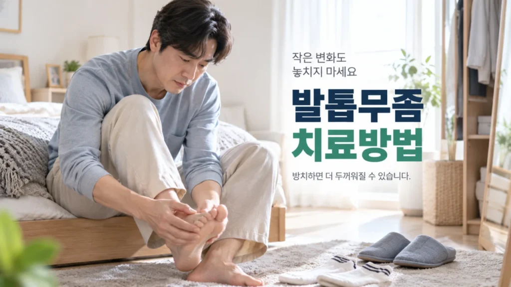 [손발톱무좀 증상과 치료 1편] 발톱무좀 증상은? 발톱이 두꺼워지고 노랗게 변하는 이유