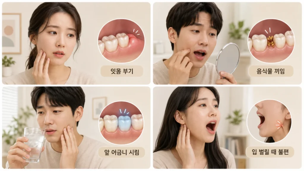 [사랑니 꼭 빼야 할까 4편] 사랑니는 언제 확인해야 할까? 잇몸 붓기·음식물 끼임·시림 증상