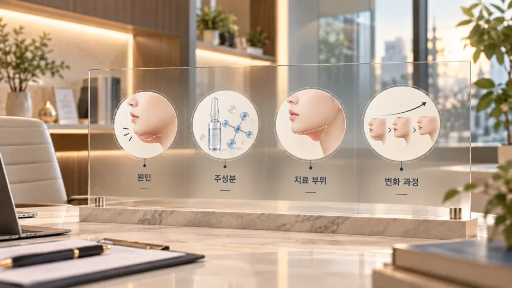 DCA주사 치료 전 확인해야 할 체크리스트를 나타내는 이미지