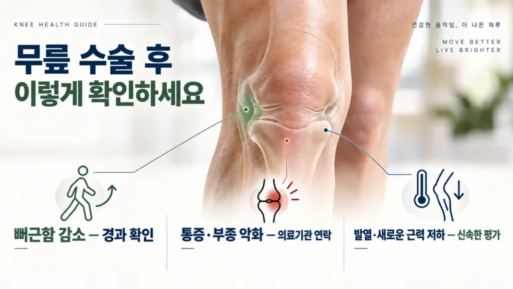 프롤로 주사 후 증상별 대응 방법을 안내하는 그림