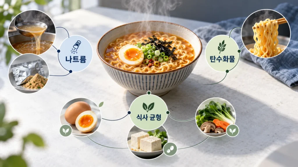 라면의 나트륨과 탄수화물, 식사 구성의 중요성