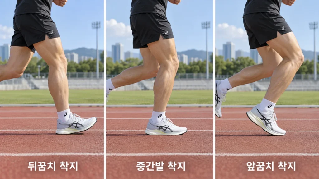 [러닝 가이드 2편] 러닝 착지법은 무엇이 좋을까? 앞꿈치·중간발·뒤꿈치 착지 차이