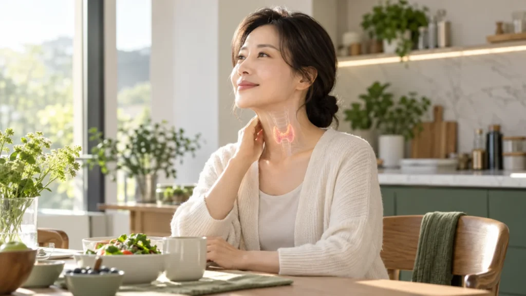 갑상선호르몬제 공복 복용의 중요성을 설명하는 이미지